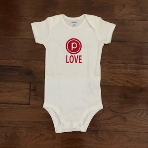 Carter’s Pure Barre white onesie in size 9 months